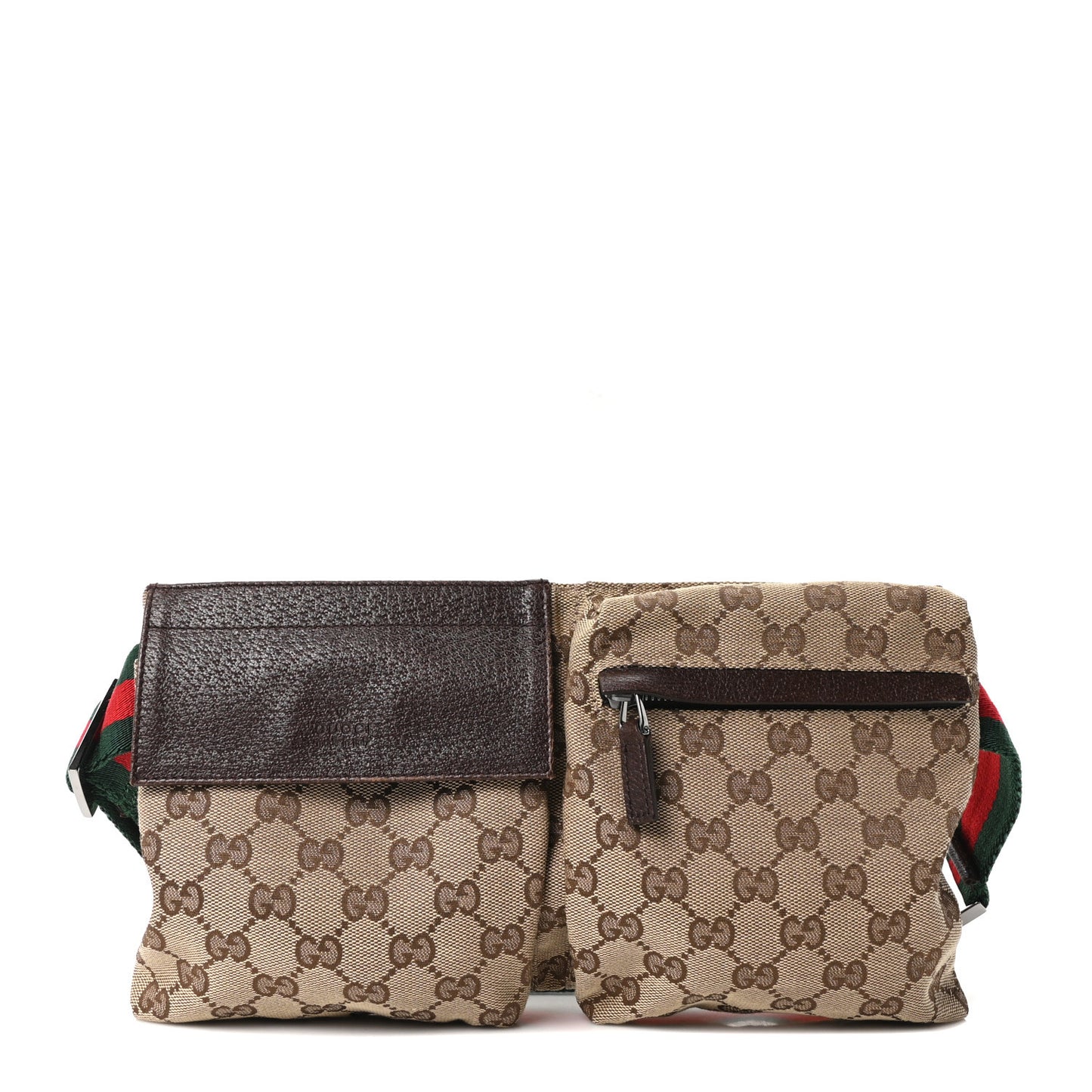 Monogram Web Belt Bag Dark Brown