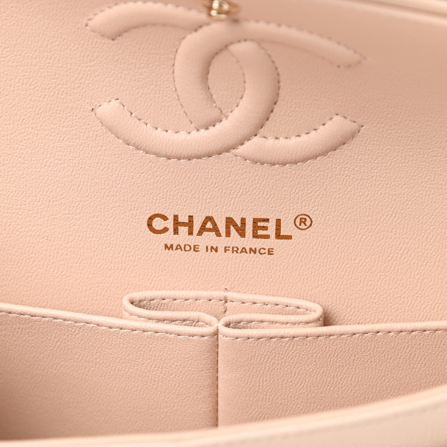 Chanel Caviar Chevron Quilted Small Double Flap Beige 6 of 10
