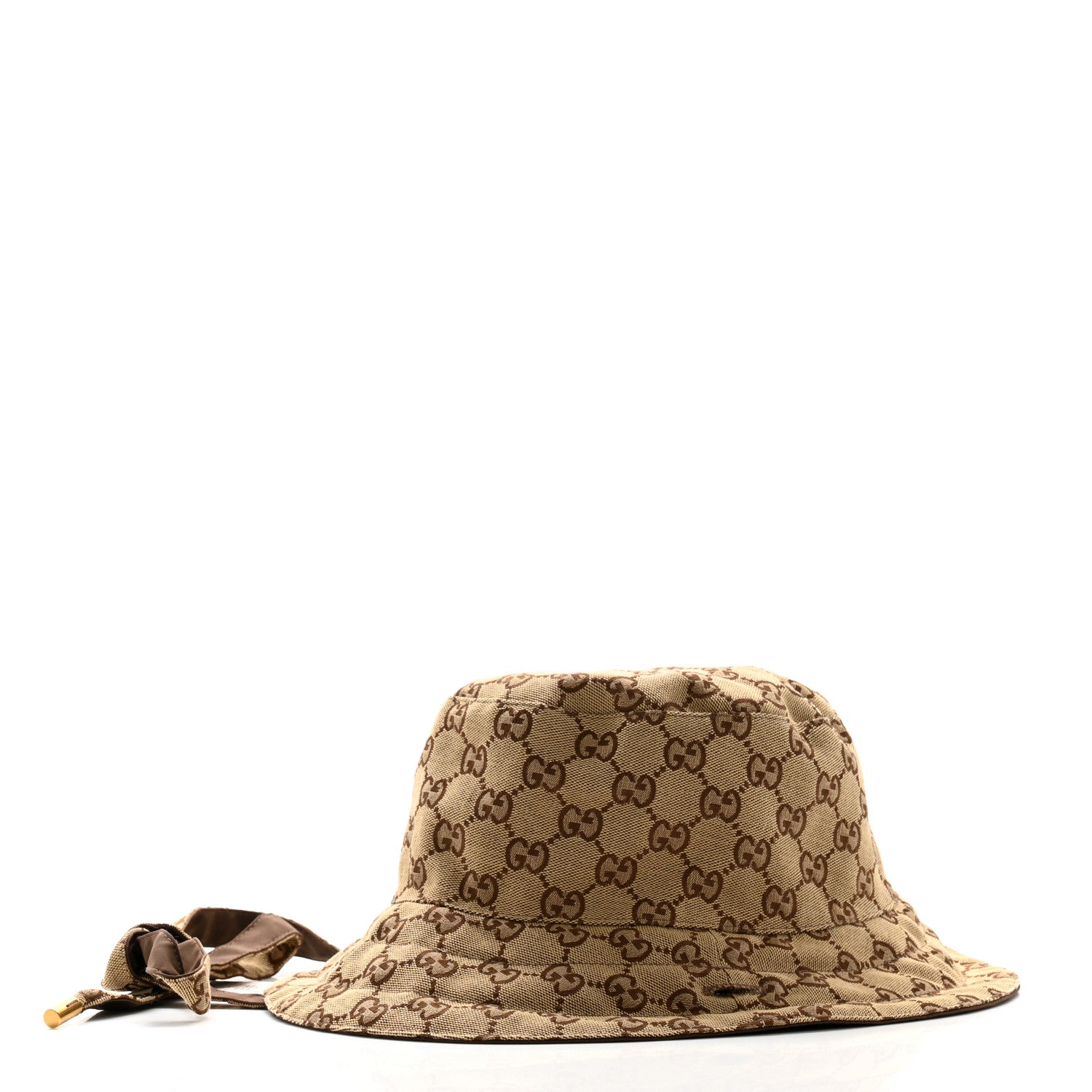 Gucci Canvas Monogram Reversible Bucket Hat XL Brown 11 of 18