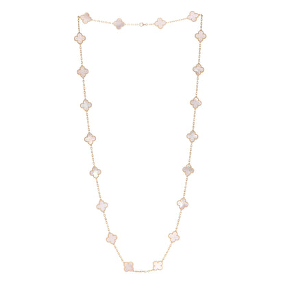 Van Cleef & Arpels 18K Yellow Gold Mother of Pearl 20 Motifs Vintage Alhambra Necklace 3 of 6