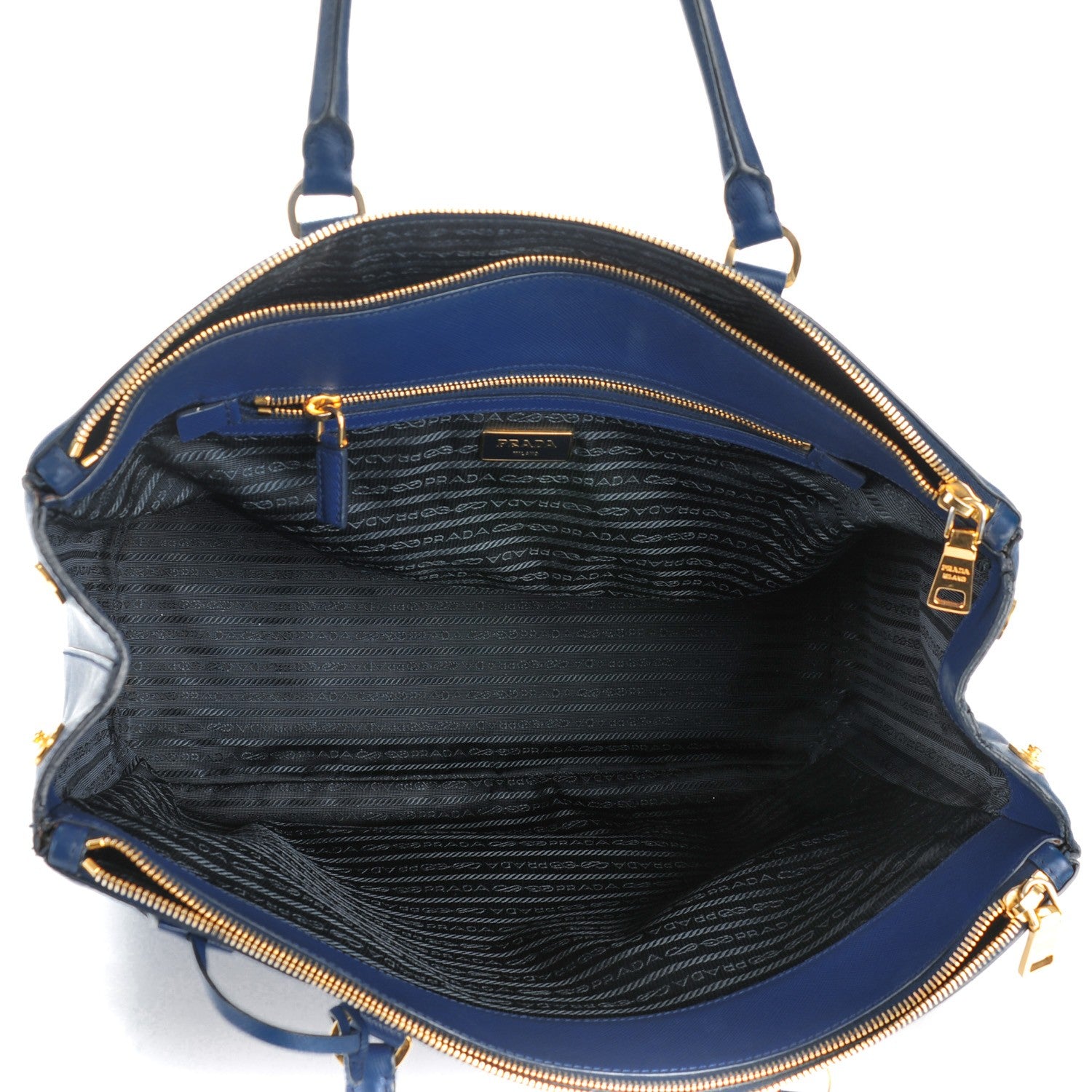 Prada Saffiano Lux Extra Large Galleria Double Zip Tote Bluette 5 of 10