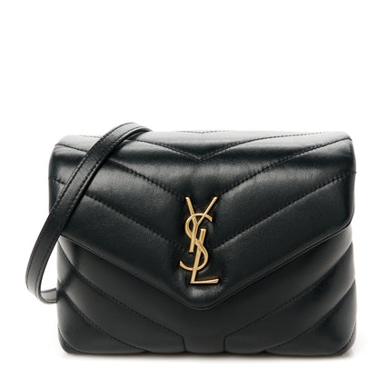 Saint Laurent Calfskin Y Quilted Monogram Toy Loulou Crossbody Bag Black 1 of 12