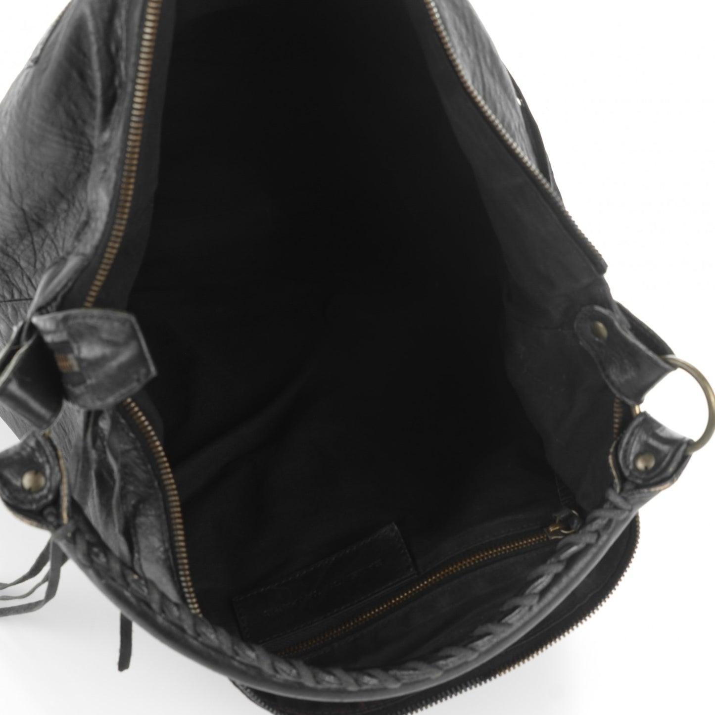 Agneau Classic Hardware Day Hobo Black