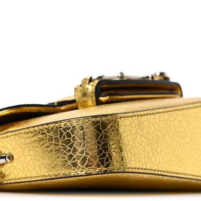 Gucci Metallic Demetra Mini Horsebit 1955 Asymmetric Shoulder Bag Gold 9 of 10