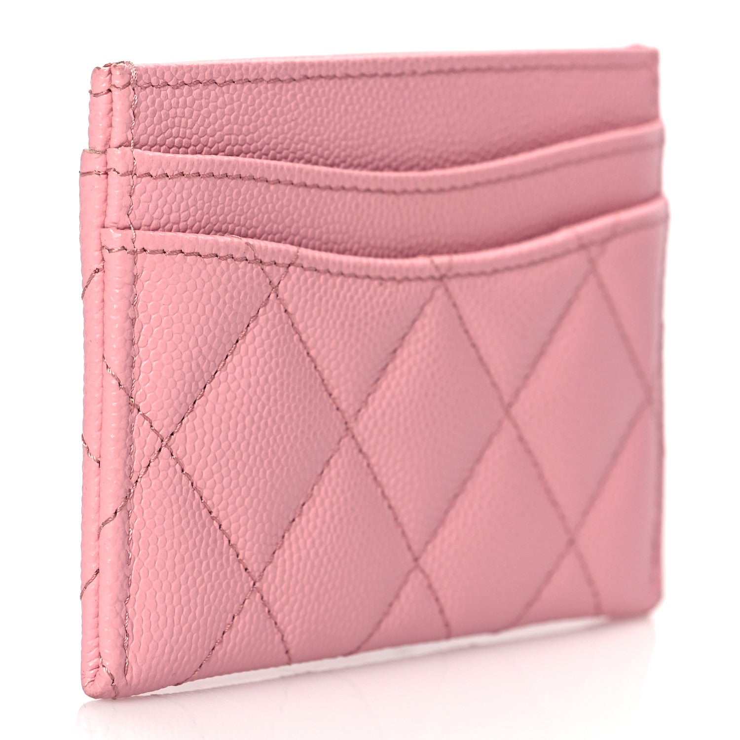 Chanel Caviar Quilted Card Holder Pink 3 of 9
