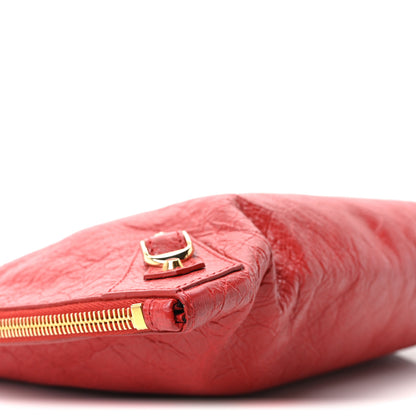 Balenciaga Agneau Arena Classic Gold Hardware Small Pouch Rouge Groseille 9 of 10