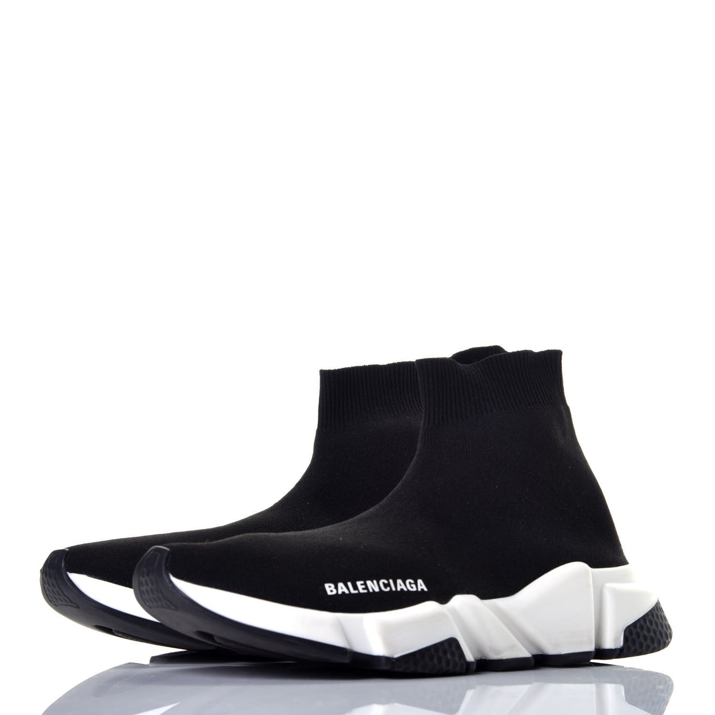 Neoprene Knit Womens Speed Sneakers 39 Black White
