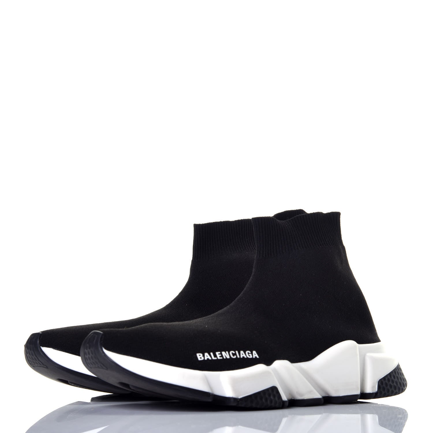 Balenciaga Neoprene Knit Womens Speed Sneakers 39 Black White 3 of 7