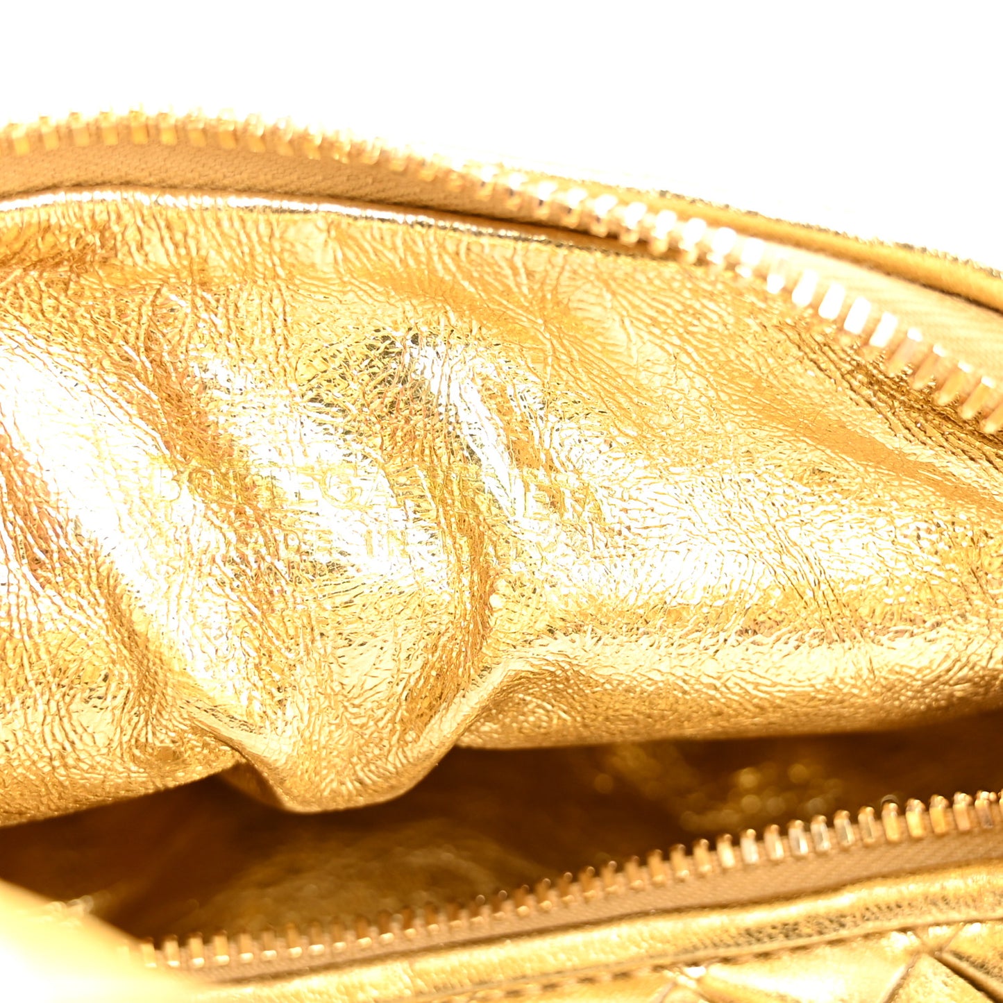 Metallic Nappa Intrecciato Mini Jodie Gold