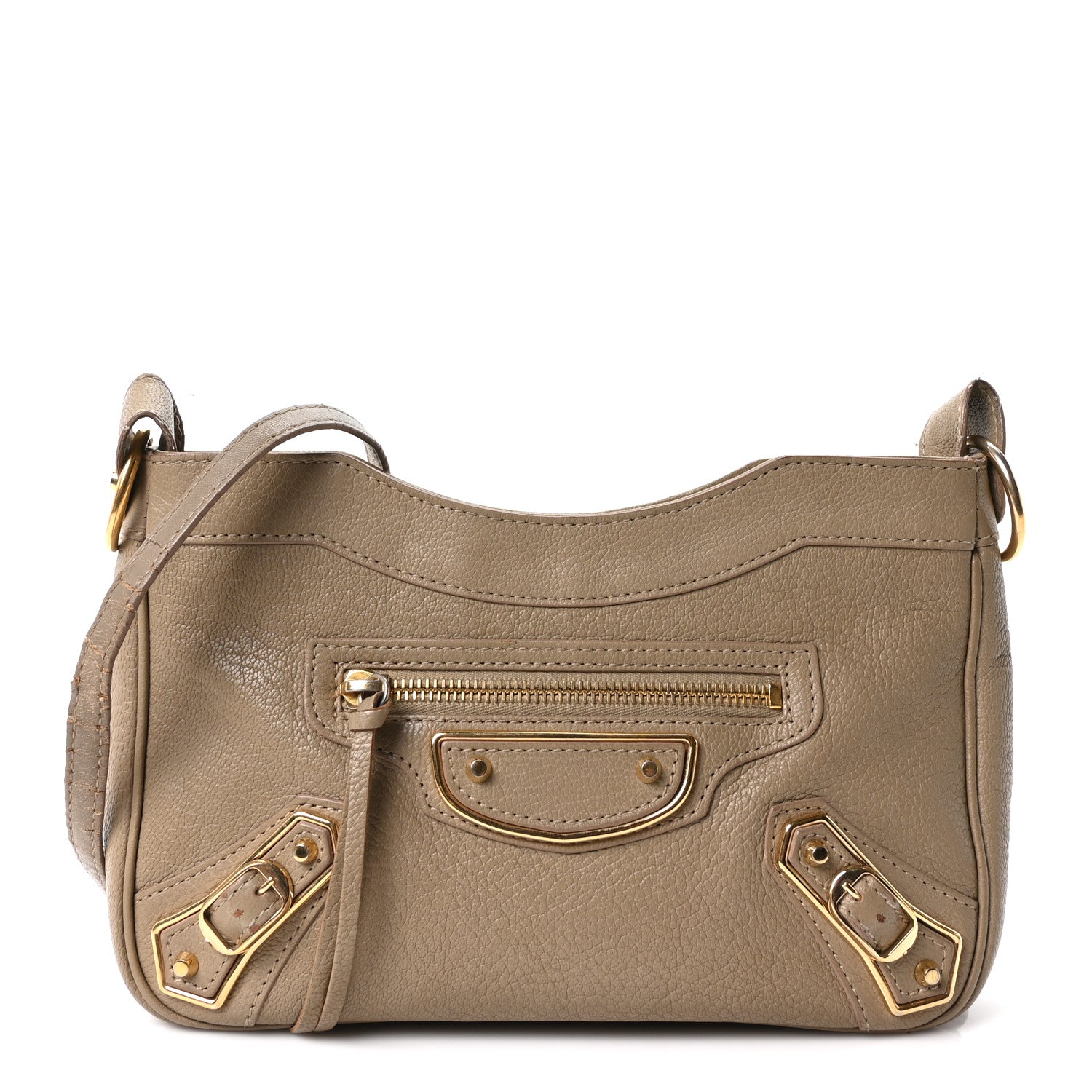 Balenciaga Chevre Gold Metallic Edge Hardware Hip Beige Latte 1 of 11