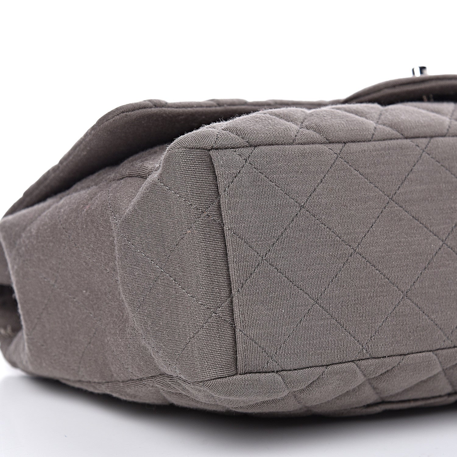 Chanel Jersey Quilted Maxi Single Flap Grey 8 of 10
