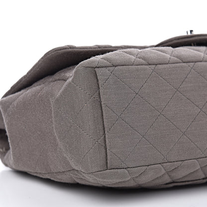 Chanel Jersey Quilted Maxi Single Flap Grey 8 of 10