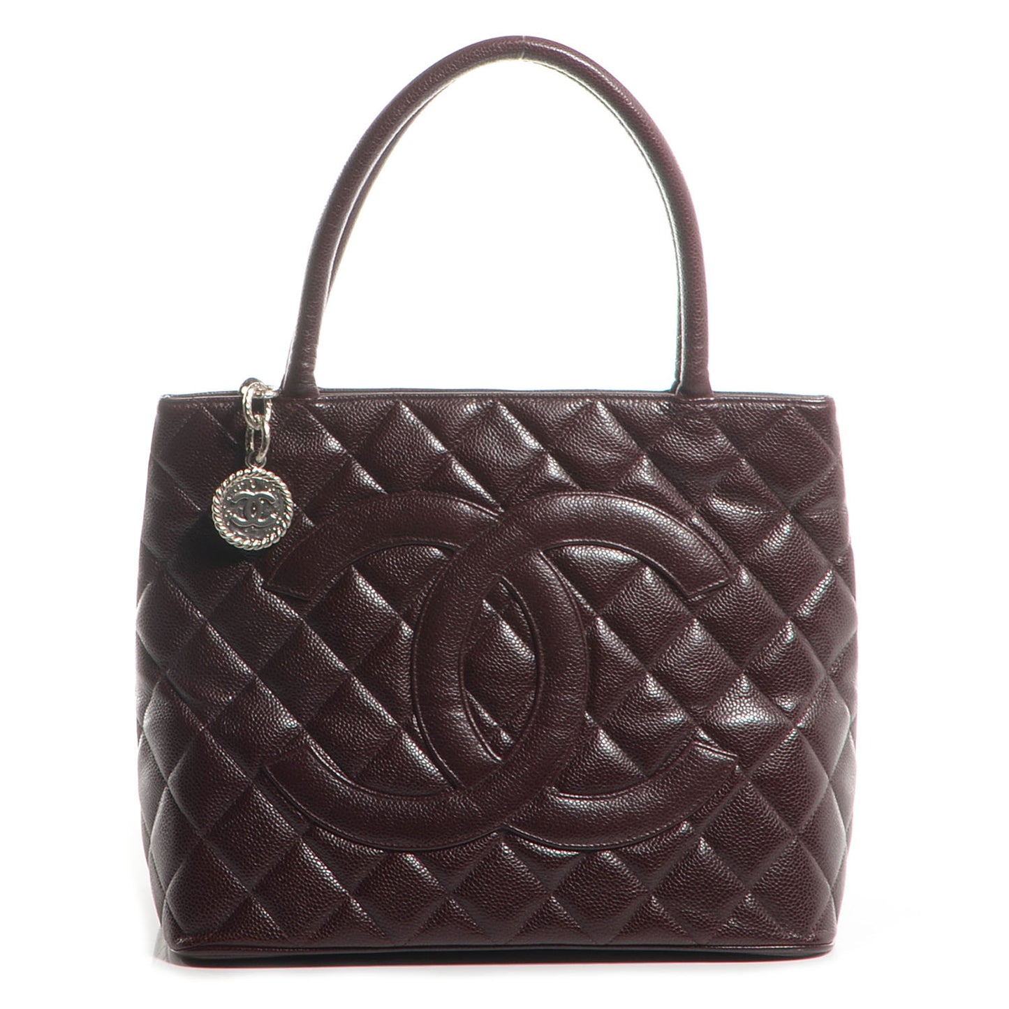 Caviar Medallion Tote Bordeaux