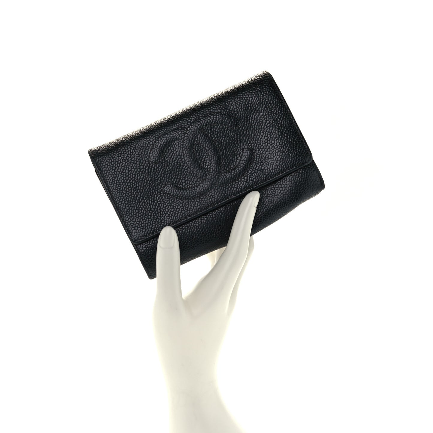 Caviar Timeless CC Compact Wallet Black