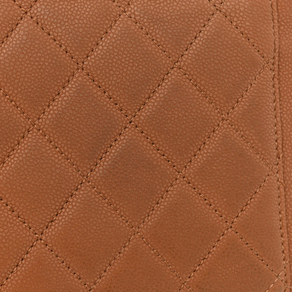 Chanel Washed Caviar Quilted Large Turn Around Ligne Flap Camel 14 of 14