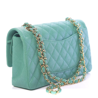 Chanel Iridescent Caviar Quilted Medium Double Flap Green 3 of 12