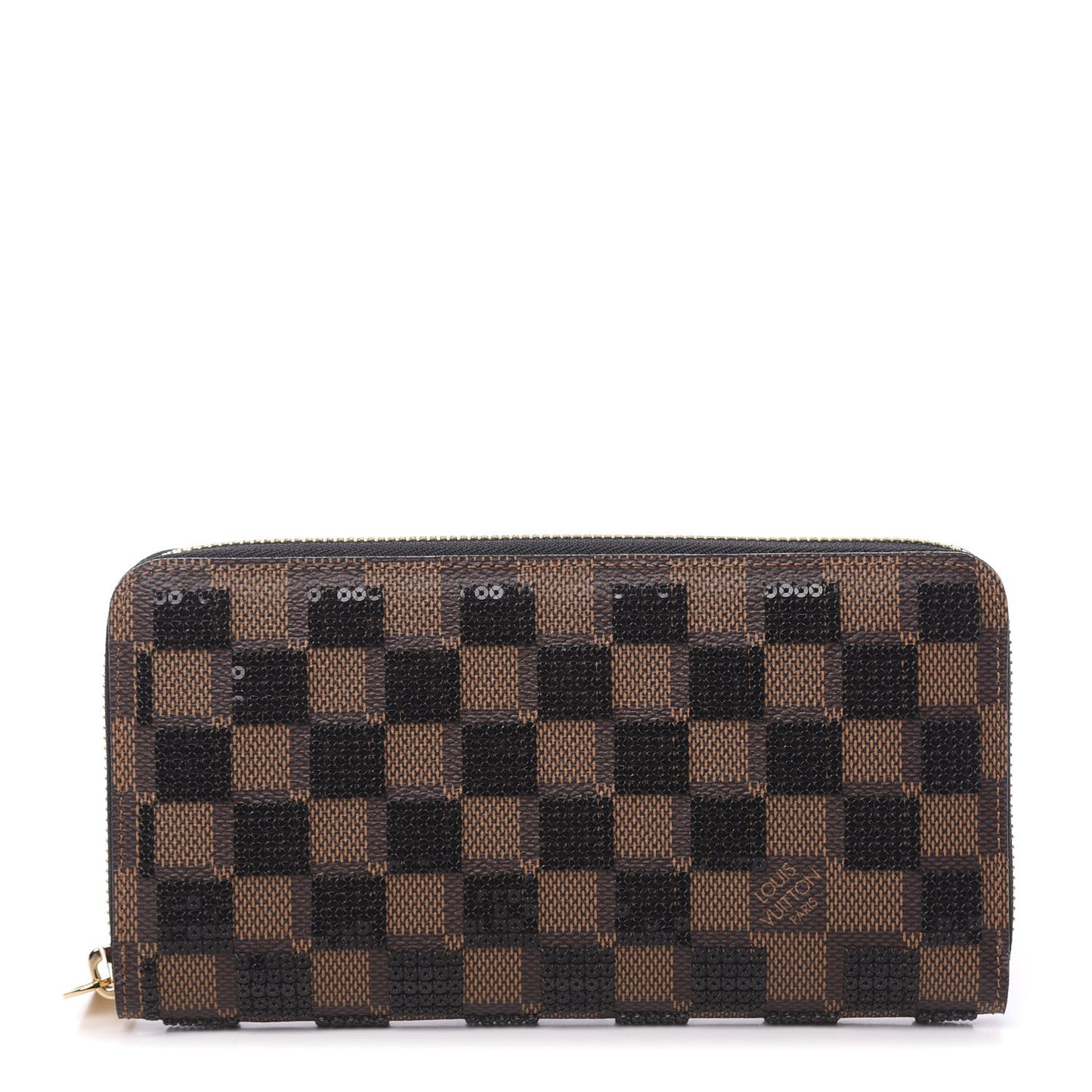 Damier Paillettes Zippy Wallet Black