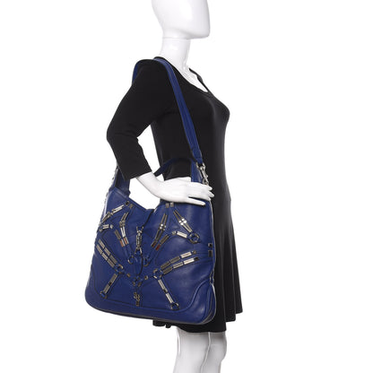 Gucci Calfskin Embellished Large New Jackie Hobo Blue 2 of 10
