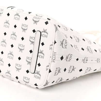 MCM Visetos Large Liz Reversible Shopper Tote White 12 of 16