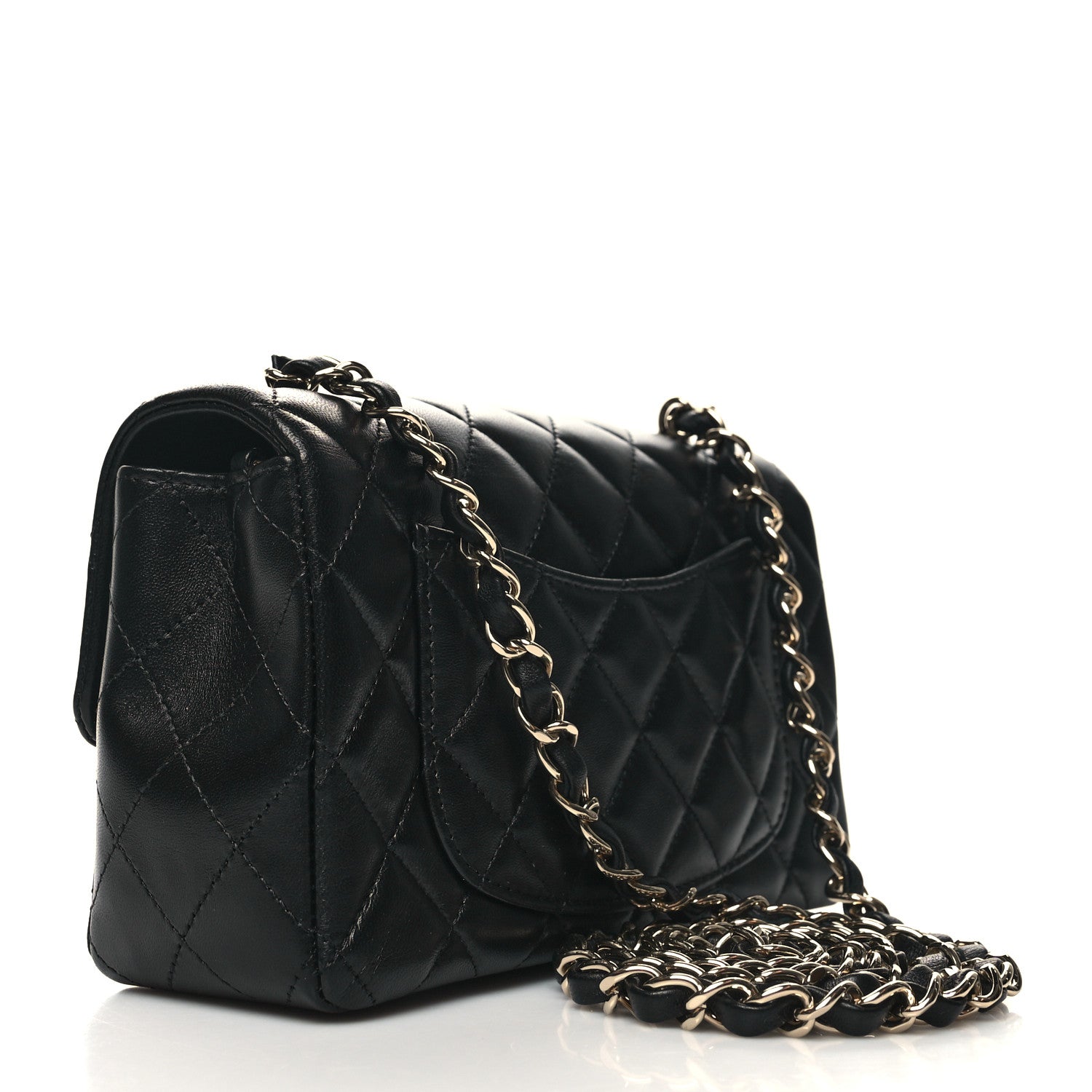 Chanel Lambskin Quilted Mini Rectangular Flap Black 2 of 10