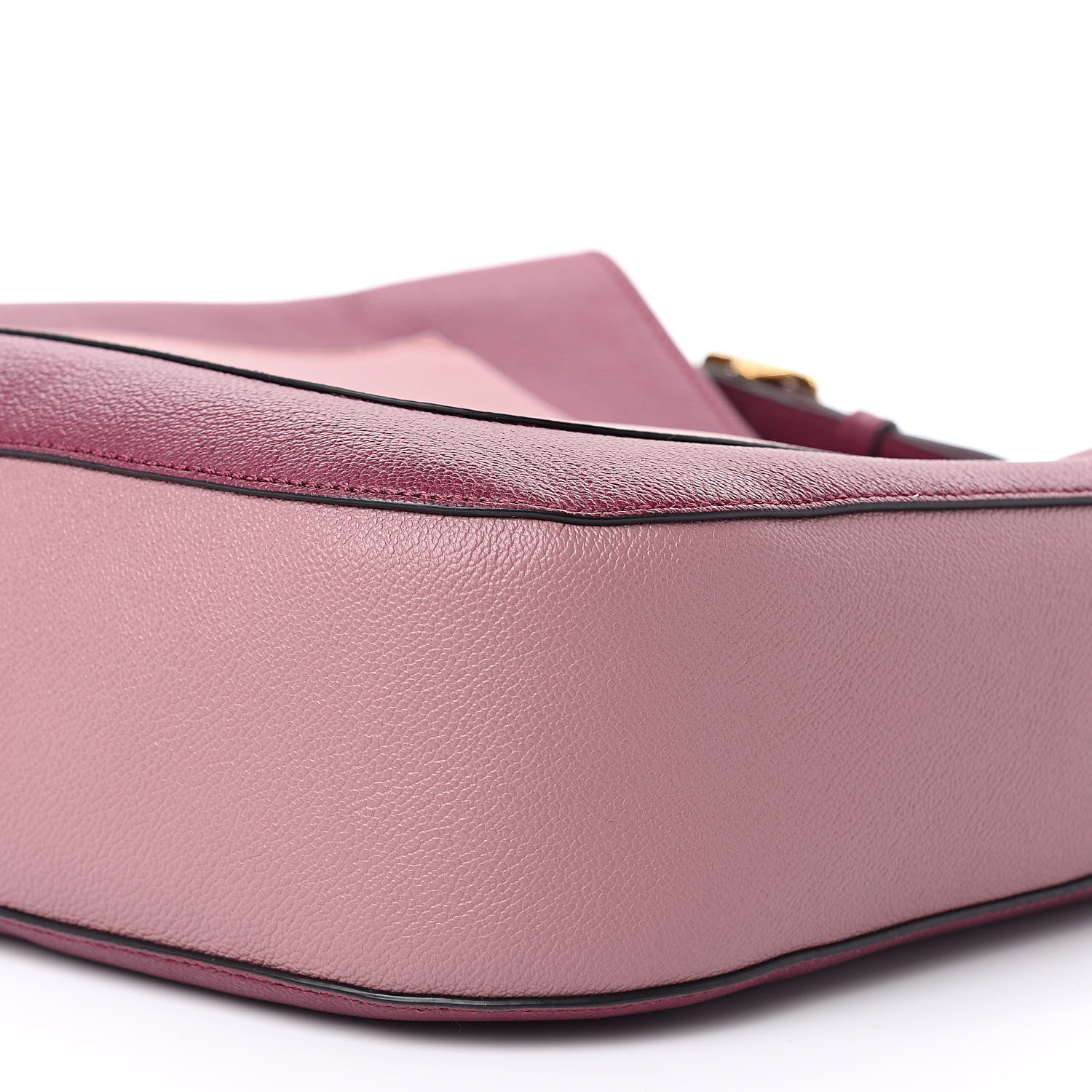 Burberry Soft Grain Calfskin Bi-Color Small Elmstone Hobo Dark Plum Dusty Pink 9 of 9