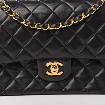 Chanel Lambskin Quilted Medium Double Flap Black 11 of 11