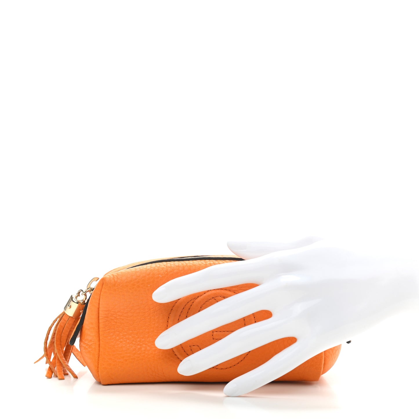 Pebbled Calfskin Small Soho Cosmetic Case Curcuma