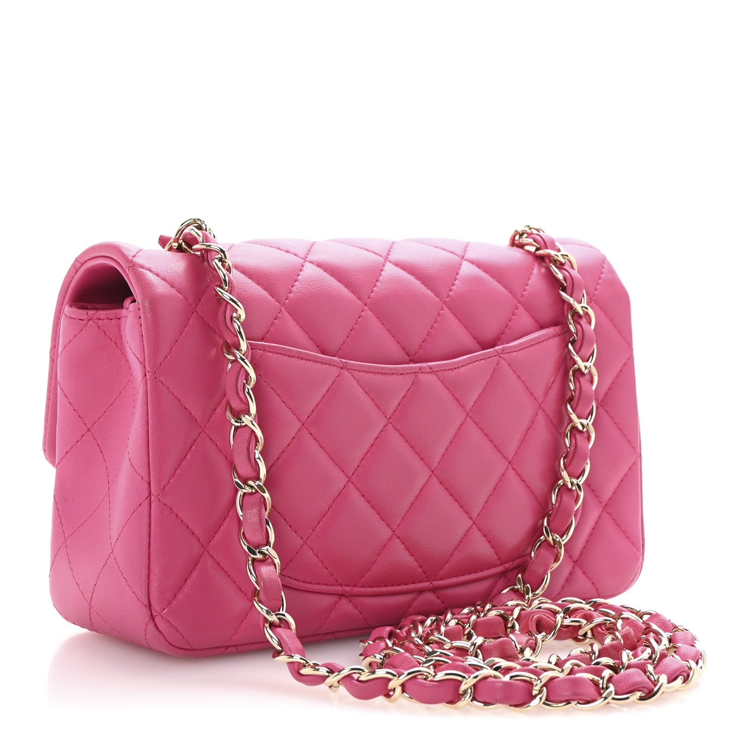 Chanel Lambskin Quilted Mini Rectangular Flap Fuchsia 3 of 11