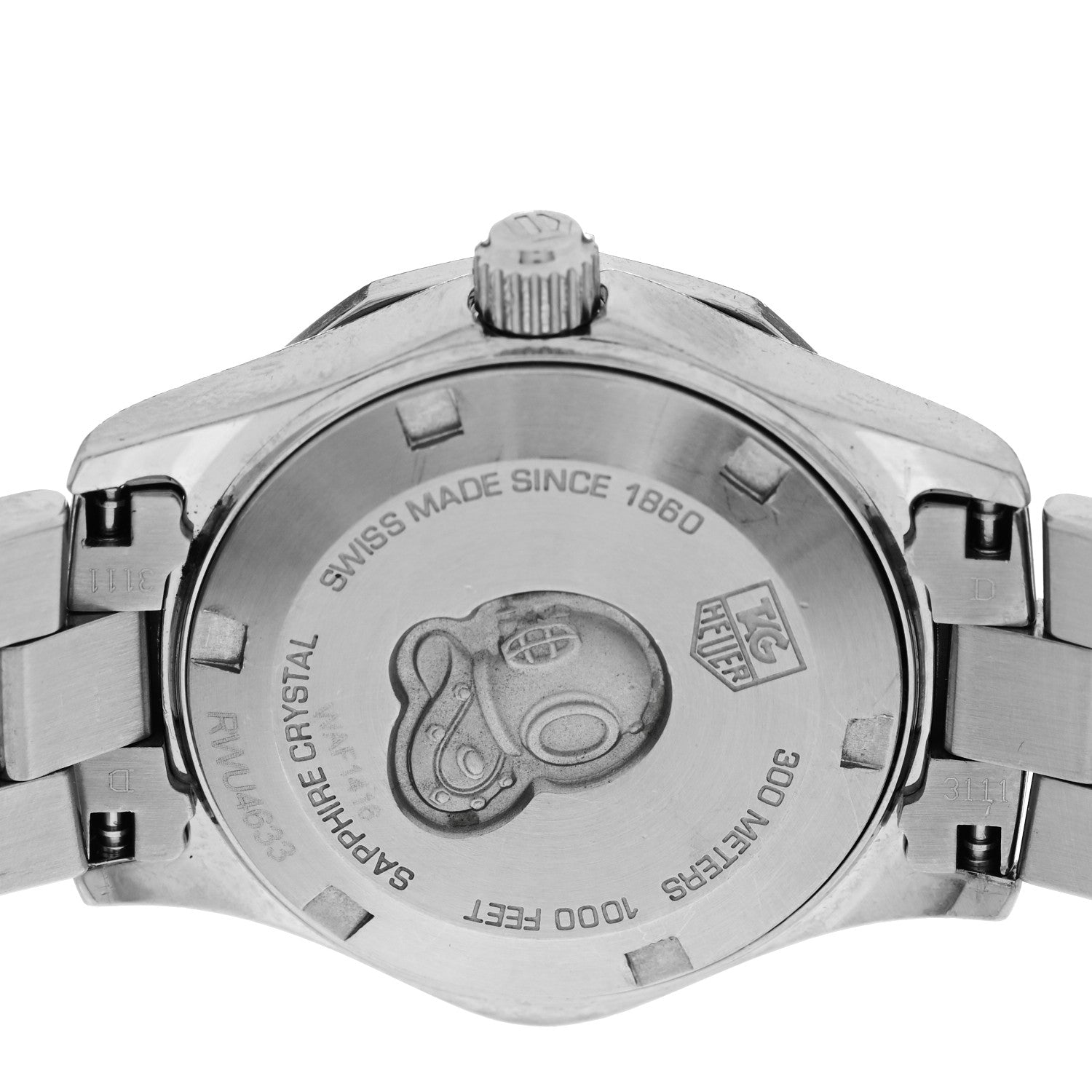 Tag Heuer Stainless Steel Diamond Bezel Mother of Pearl 27mm Aquaracer Lady Quartz Watch WAF1416 4 of 4