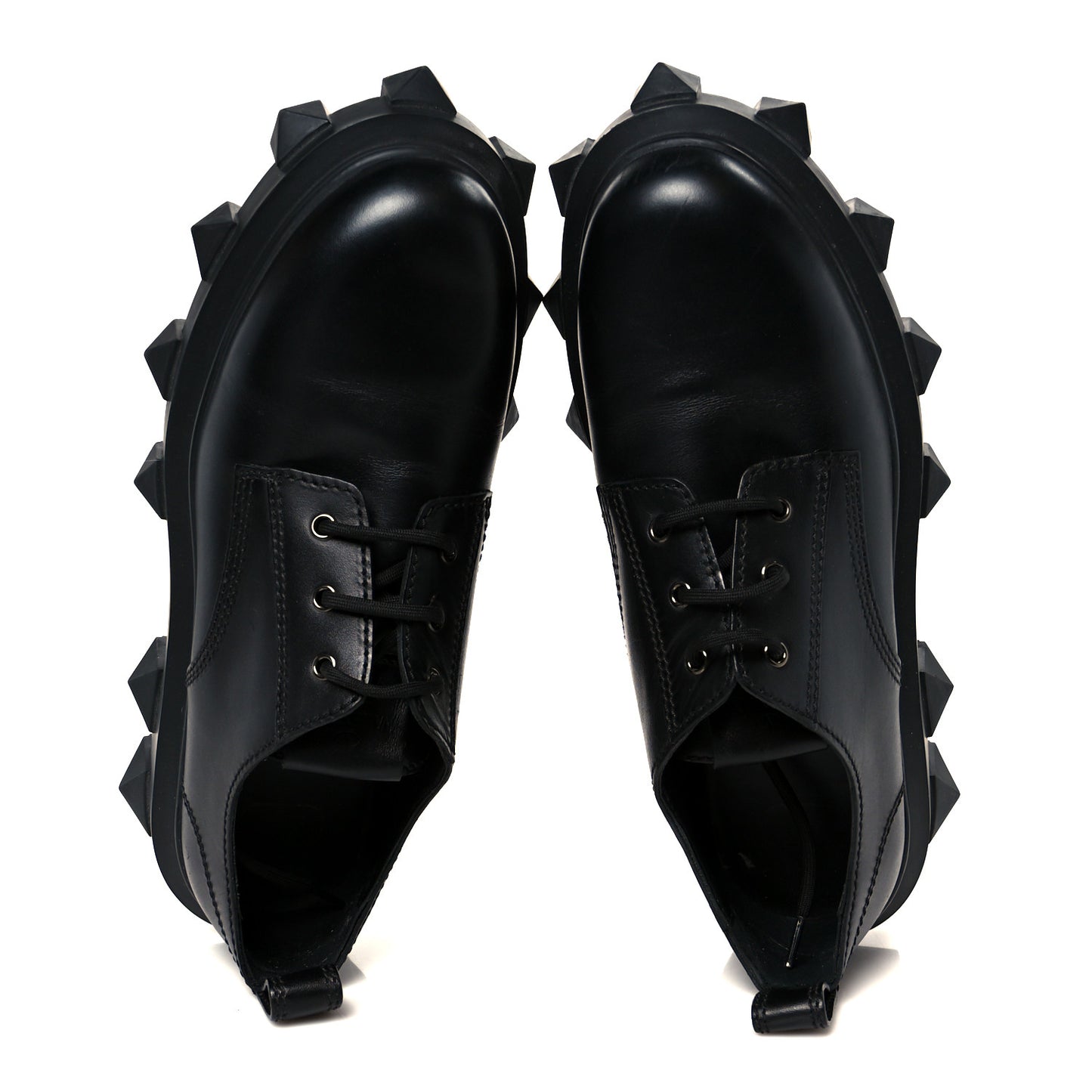Calfskin Mens Trackstud Derby Loafers 45 Black