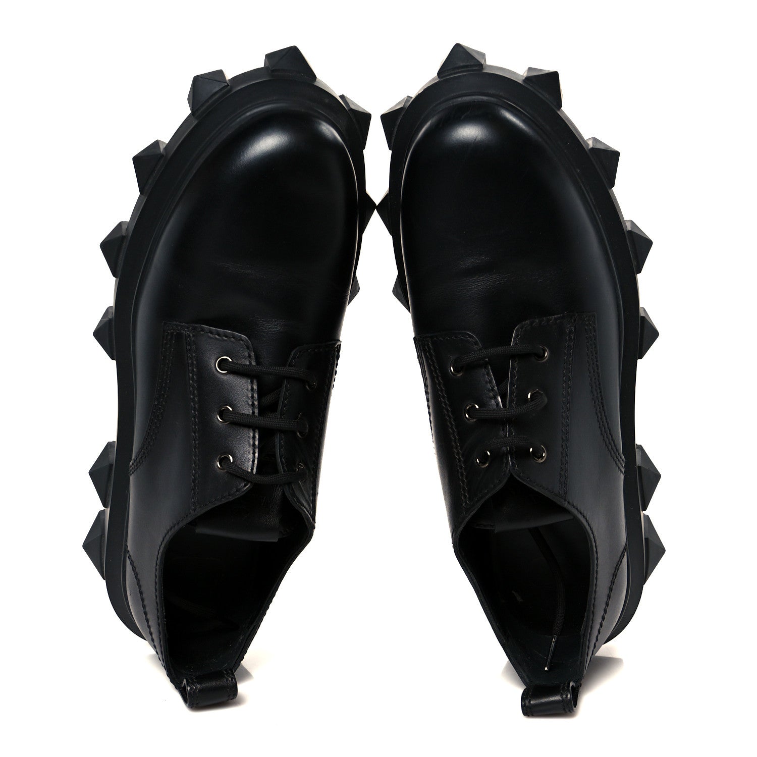 Valentino Garavani Calfskin Mens Trackstud Derby Loafers 45 Black 2 of 9