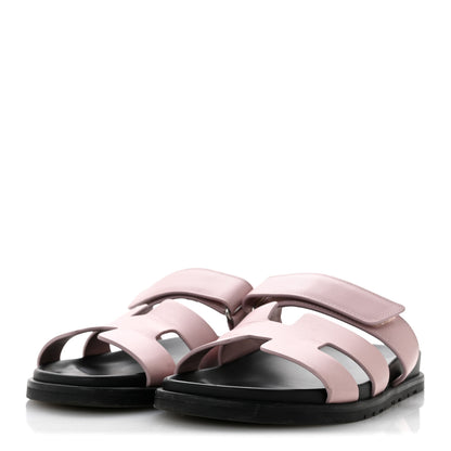 Hermes Calfskin Womens Chypre Sandals 39 Rose Porcelaine 4 of 9