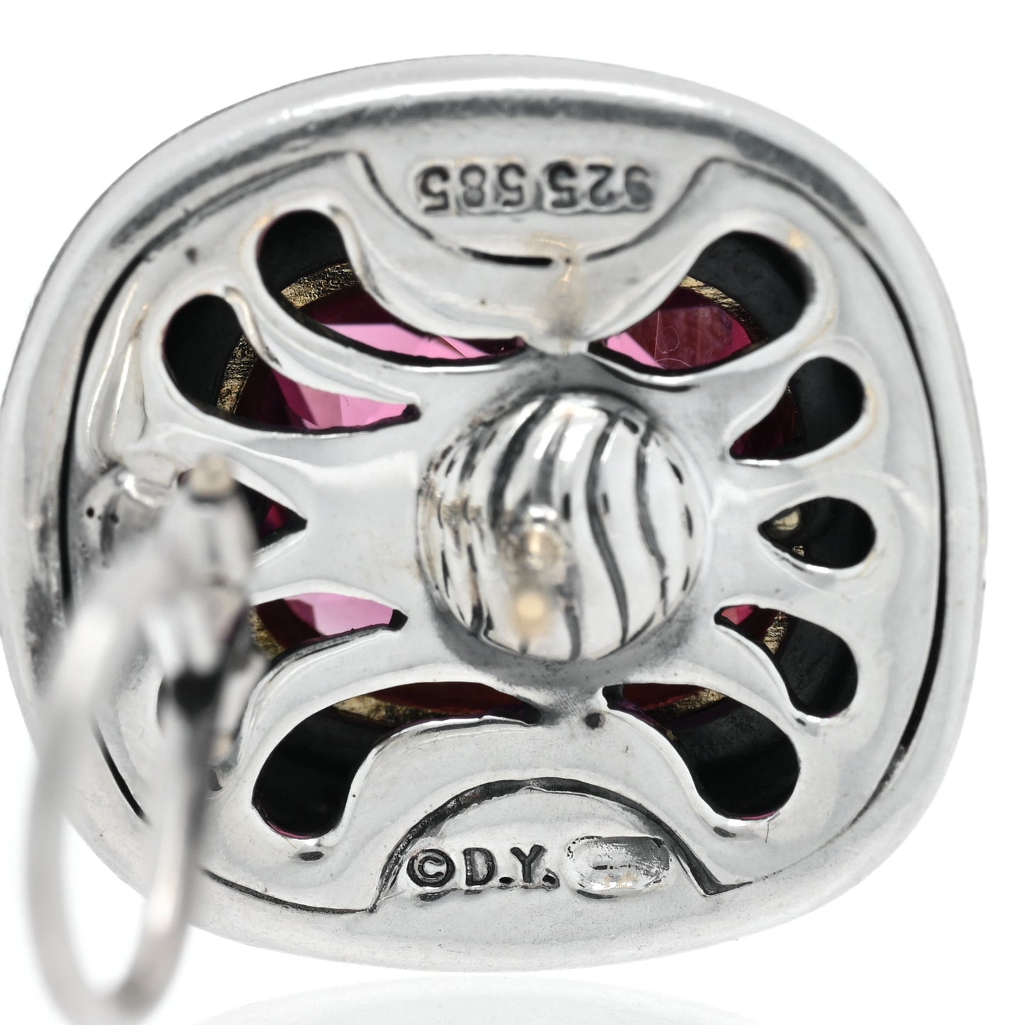 Sterling Silver 14K Yellow Gold Pink Tourmaline Albion Earrings