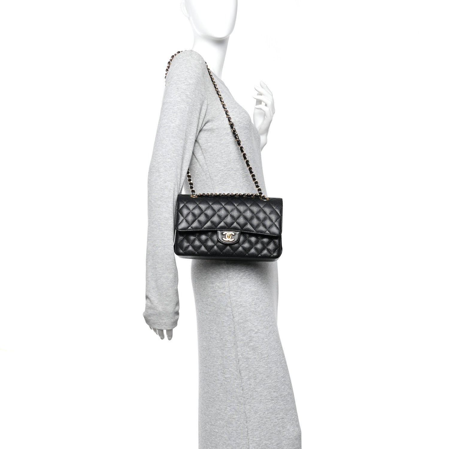 Chanel Caviar Quilted Medium Double Flap Black 2 of 11