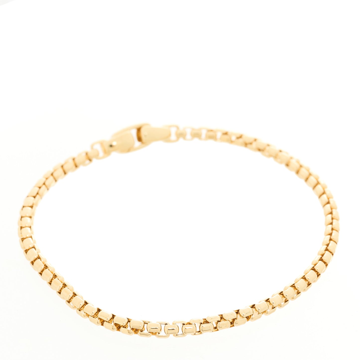 18K Yellow Gold 3.4mm Box Chain Bracelet