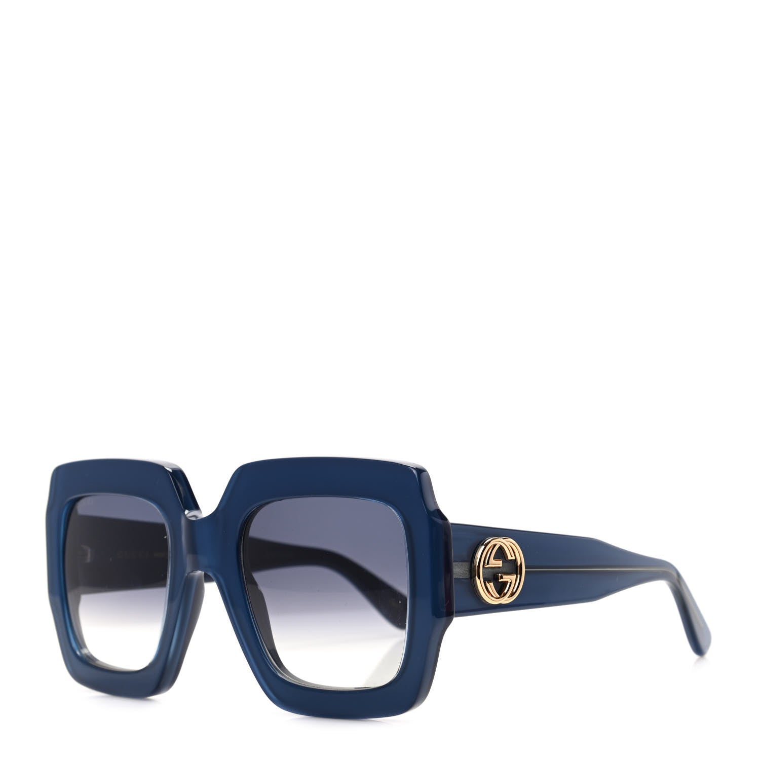 Gucci Acetate Square Web Frame GG0178S Sunglasses Navy 1 of 9