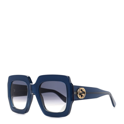 Gucci Acetate Square Web Frame GG0178S Sunglasses Navy 1 of 9