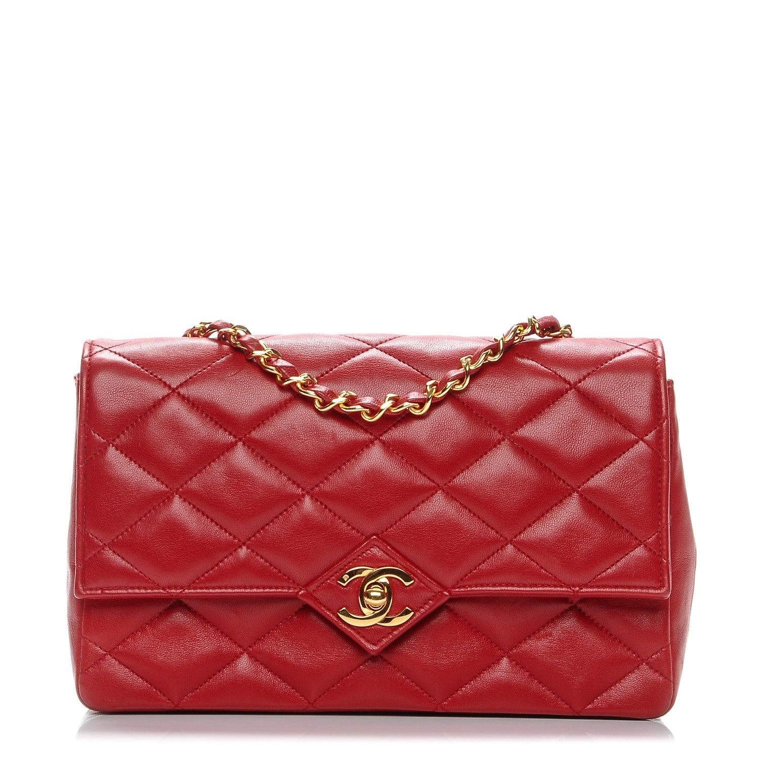 Chanel Lambskin Quilted Medium Single Flap Red 1 of 10