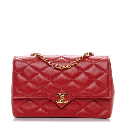 Chanel Lambskin Quilted Medium Single Flap Red 1 of 10