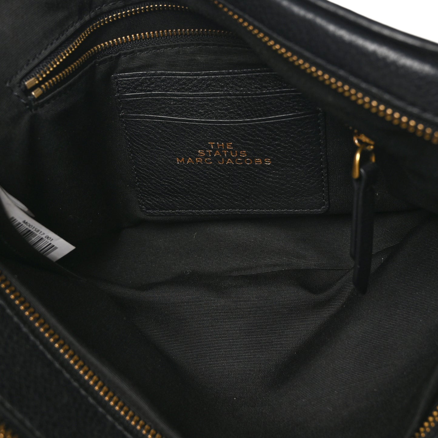 Grained Calfskin Quilted Double Stitched The Status Shoulder Bag Black