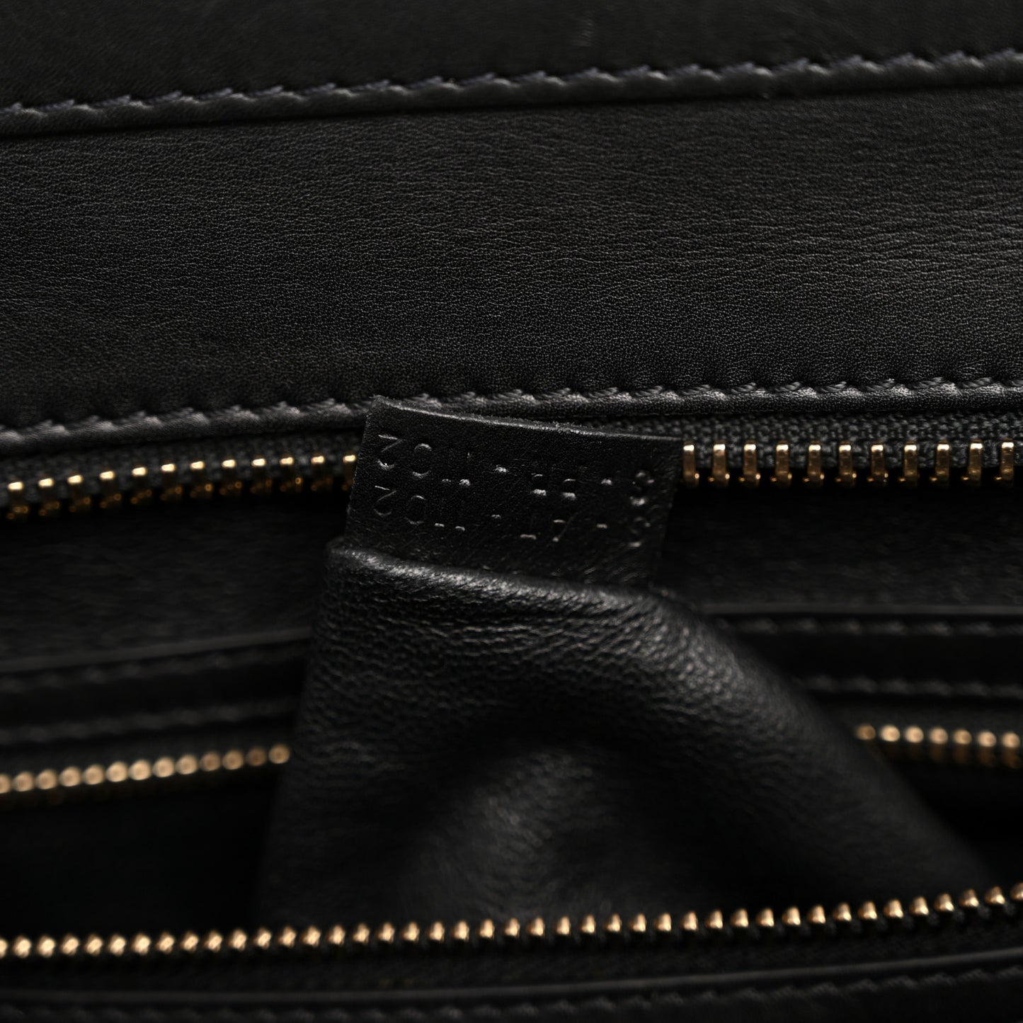 Smooth Calfskin Linen Tricolor Mini Luggage Black Khaki Navy