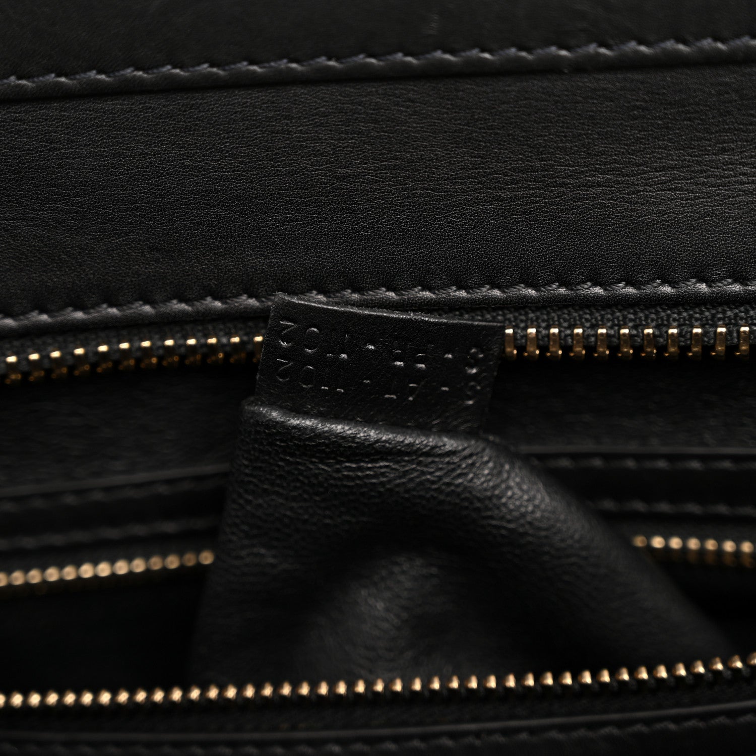 Celine Smooth Calfskin Linen Tricolor Mini Luggage Black Khaki Navy 7 of 13