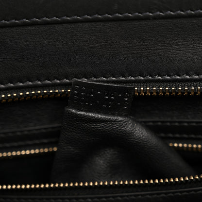 Celine Smooth Calfskin Linen Tricolor Mini Luggage Black Khaki Navy 7 of 13