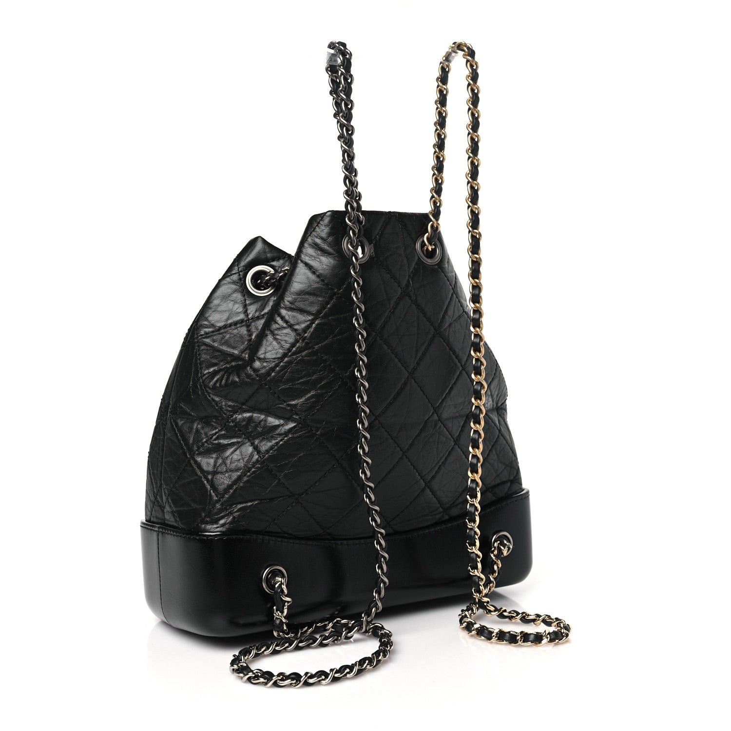 Chanel Aged Calfskin Quilted Small Gabrielle Backpack Black 3 of 10