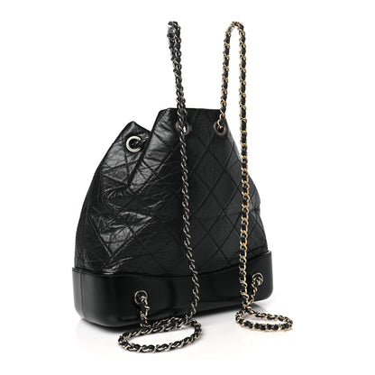 Chanel Aged Calfskin Quilted Small Gabrielle Backpack Black 3 of 10