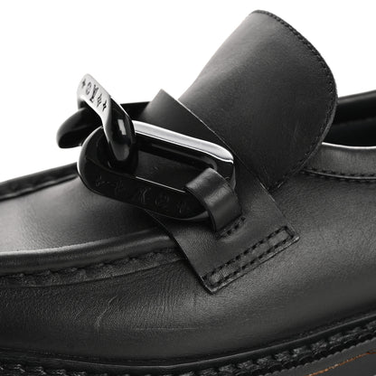 Louis Vuitton Calfskin Oversized Chain Academy Loafers 37.5 Black 11 of 13
