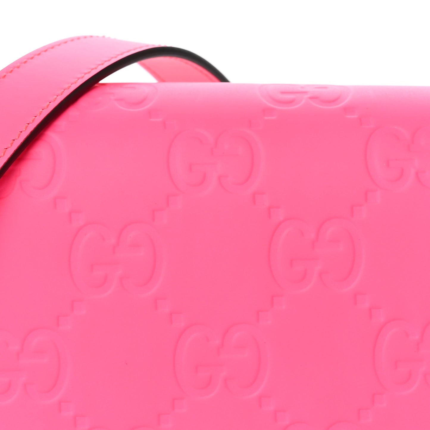 Calfskin GG Rubber effect Super Mini Bag  Pink