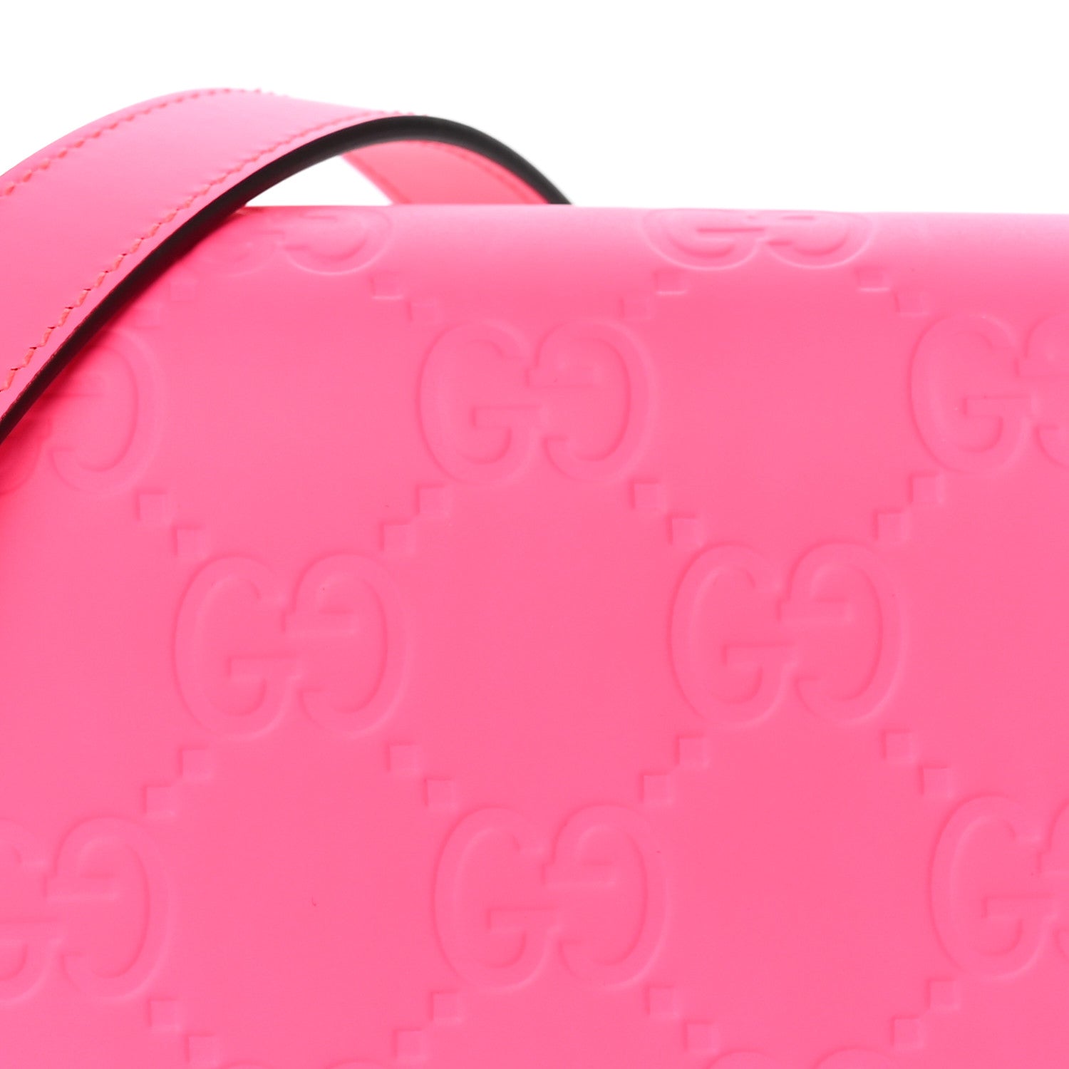 Gucci Calfskin GG Rubber effect Super Mini Bag  Pink 7 of 11