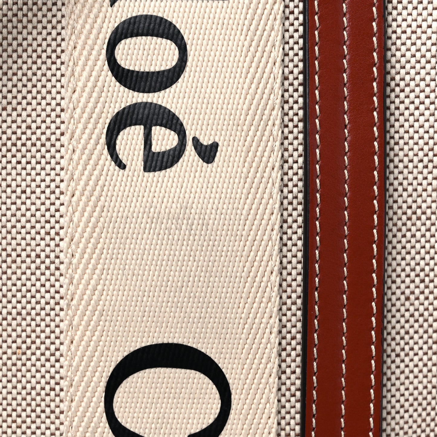 Cotton Calfskin Small Woody Ribbon Tote With Strap White Brown