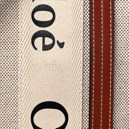 Chloe Cotton Calfskin Small Woody Ribbon Tote With Strap White Brown 13 of 13